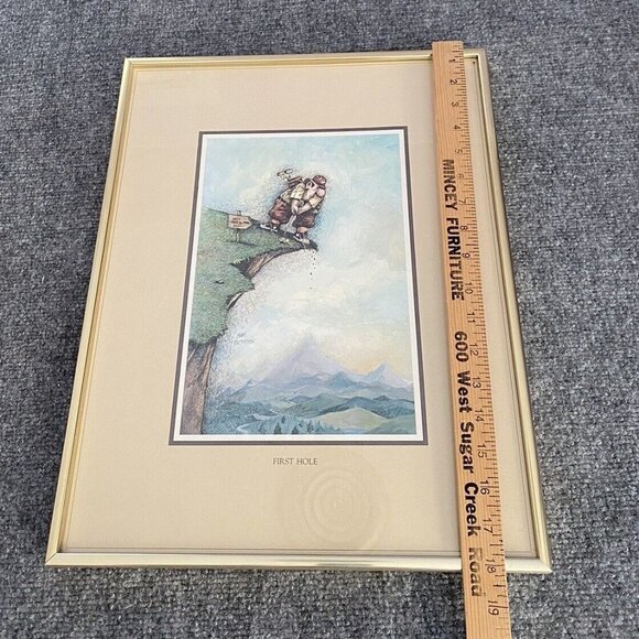 Gary Patterson Framed Golf Print First Hole 18x14 Matted Funny Sports Man Cave - Picture 5 of 8